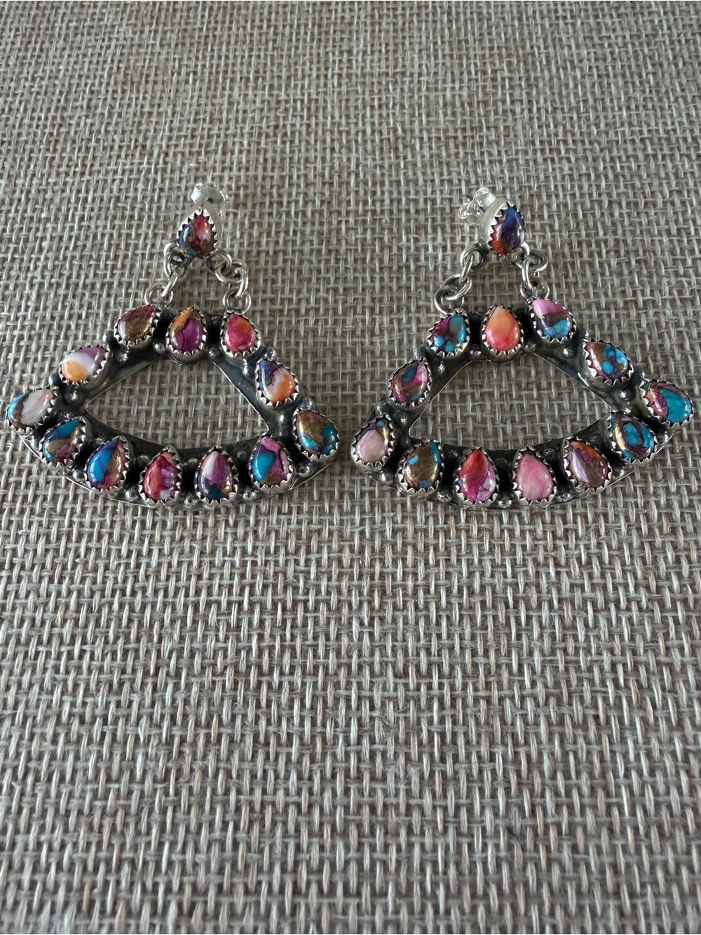 Multicolor Teardrop Cluster Dangle Earrings - Women Jewelry